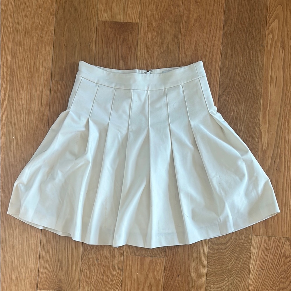 Cream Pleated Skirt